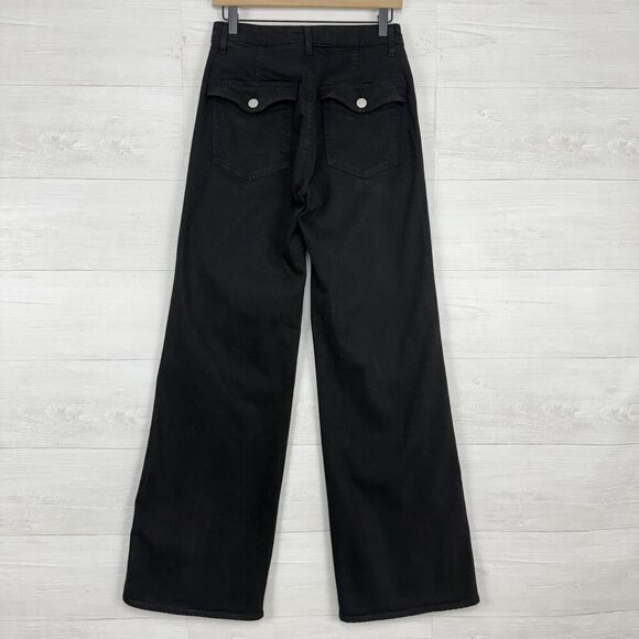 Anthropologie AMO Severine‎ Cargo High Rise Wide Leg Jeans Size 26 Black Relaxed - Picture 7 of 16